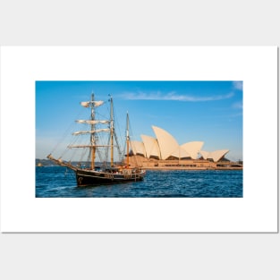 Southern Swan Sailing Ship, Sydney Harbour, Australia Posters and Art